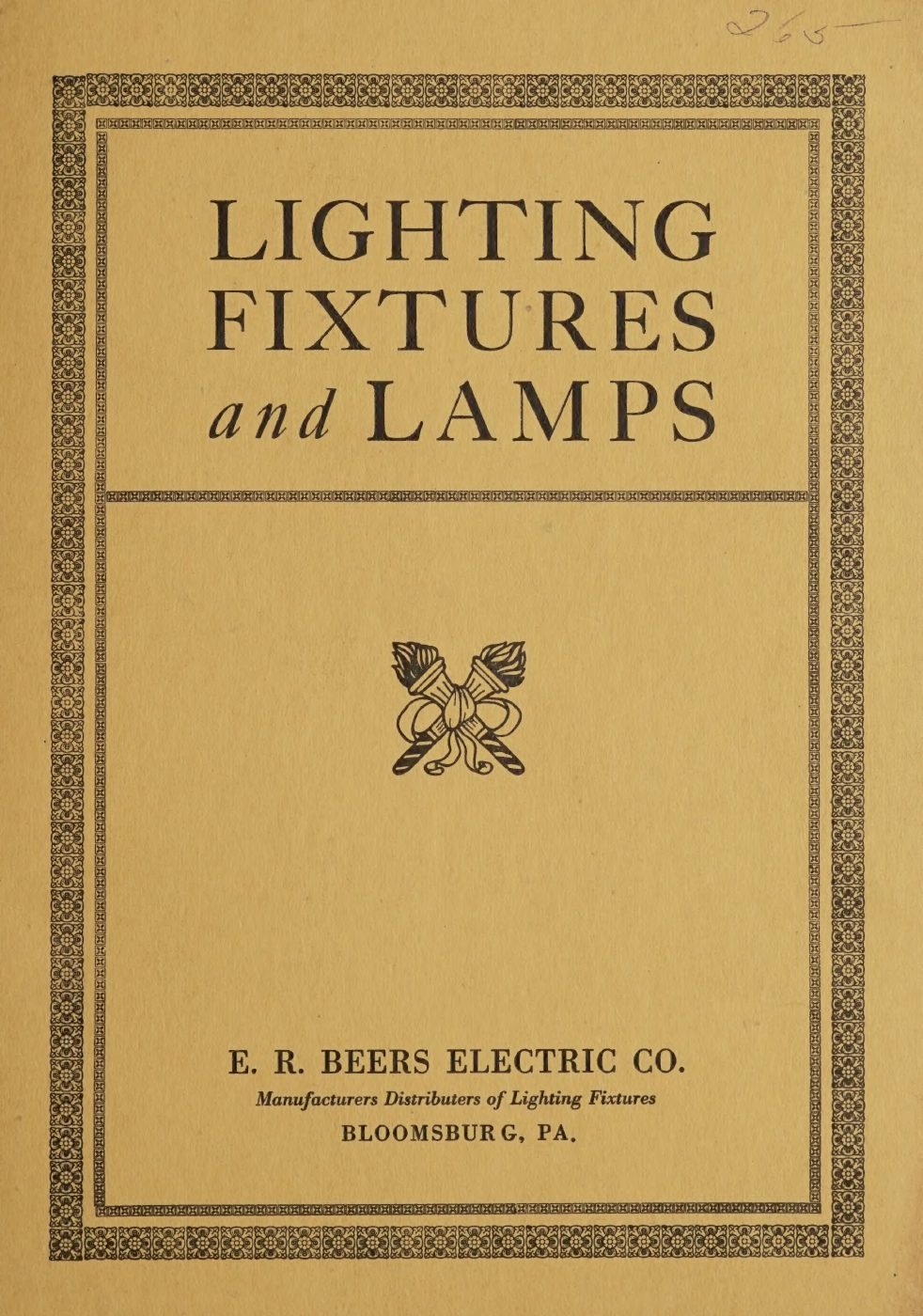 E. R. Beers Electric Co. Lighting Fixtures and Lamps, 1920