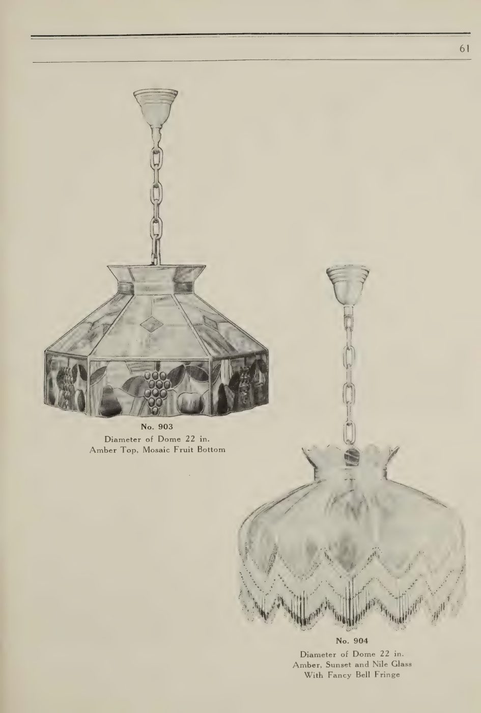 Large patterned-glass dome pendants for dining and living rooms.