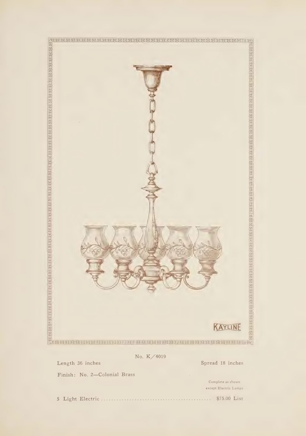 A broad multi-light chandelier arranged around a shallow central body.